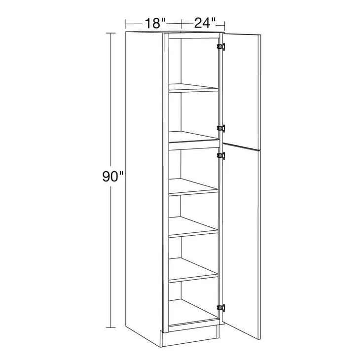 Home Decorators Collection Washington 18 in. W x 24 in. D x 90 in. H Assembled Plywood Pantry Kitchen Cabinet in Valiant Onyx with Soft Close RH, photo 4 of 5