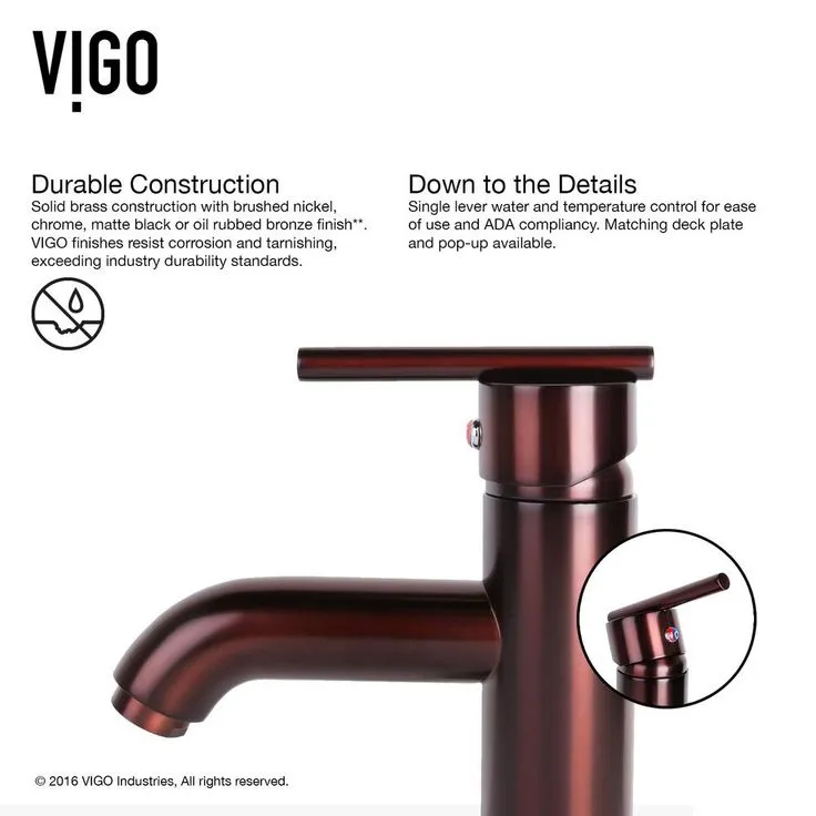 VIGO Russet Glass Vessel Bathroom Sink in Red with Seville Faucet in Oil Rubbed Bronze, photo 2 of 10