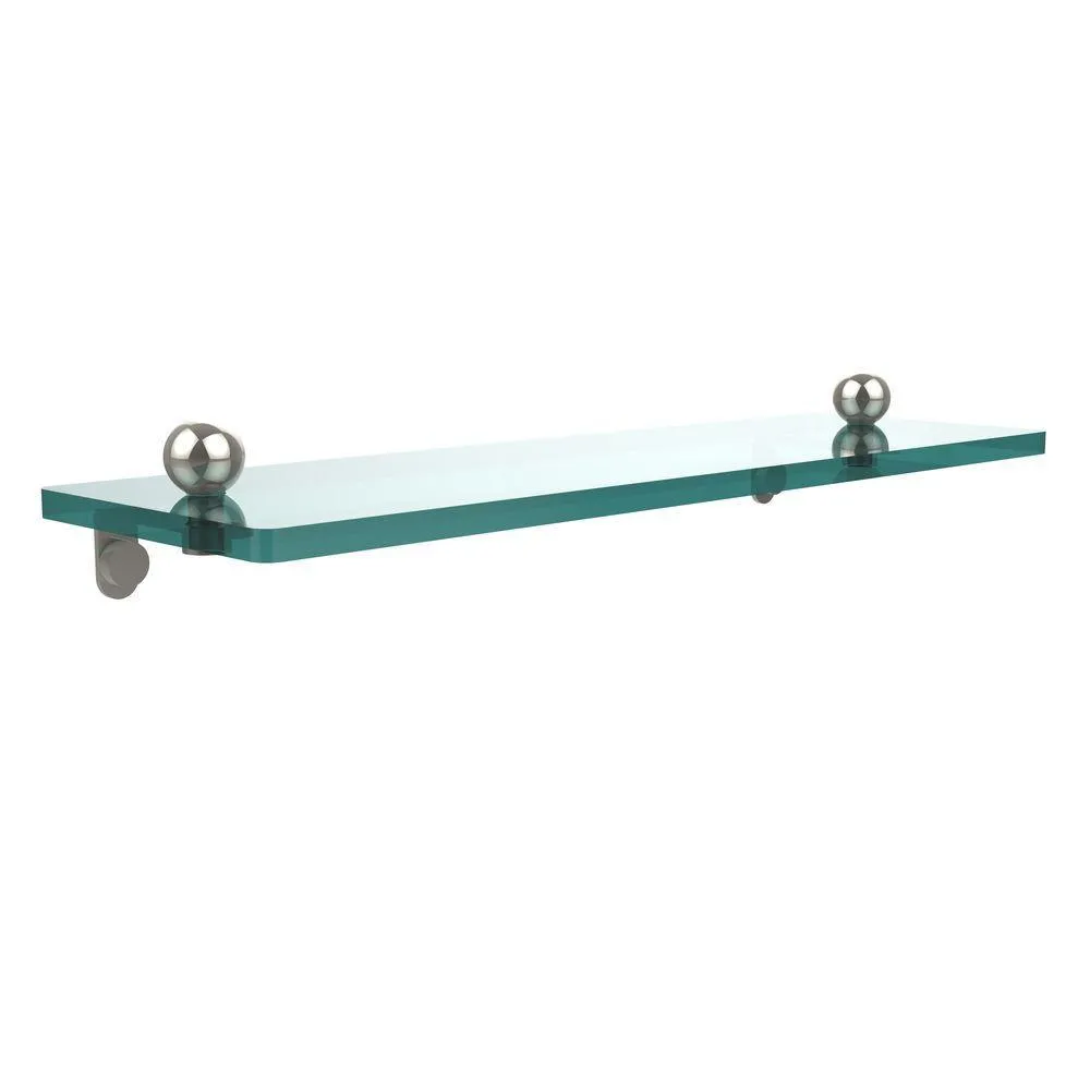 Allied Brass 16 in. L x 3 in. H x 5 in. W Clear Glass Vanity Bathroom Shelf in Satin Nickel, photo 7 of 14