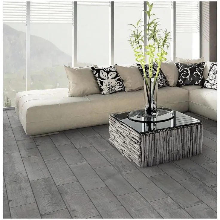Florida Tile Home Collection Timber Grey 6 in. x 24 in. Porcelain Floor and Wall Tile (14 sq. ft. / case), photo 2 of 8