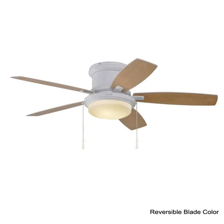 Roanoke 48 in. LED Indoor/Outdoor Matte White Ceiling Fan with Light Kit, photo 9 of 11