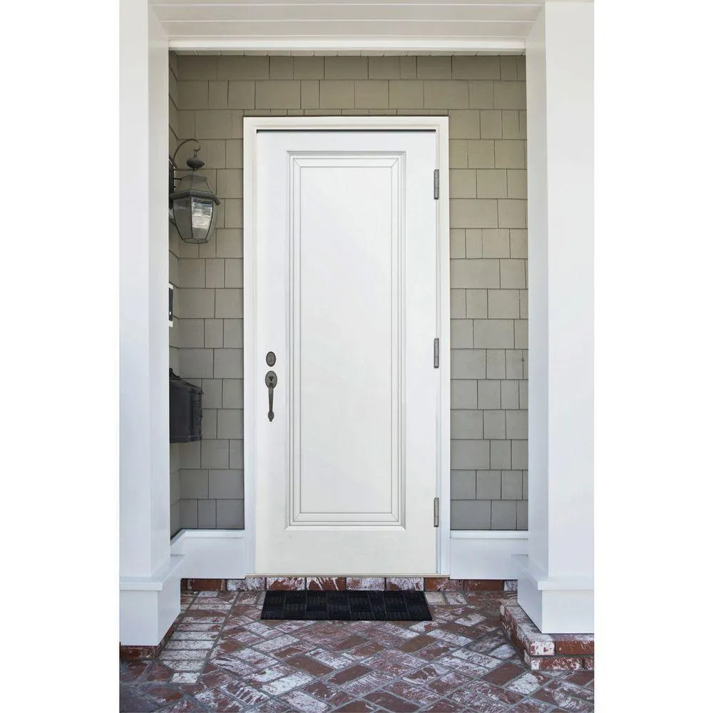 Steves & Sons 36 in. x 80 in. Premium 1-Panel Primed White Steel Prehung Front Door with 36 in. Left-Hand Outswing and 4 in. Wall, photo 2 of 8