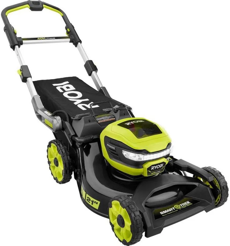 RYOBI 21 in. 40-Volt Brushless Lithium-Ion Cordless SMART TREK Self-Propelled Walk Behind Mower with 6.0Ah Battery and Charger, photo 2 of 5