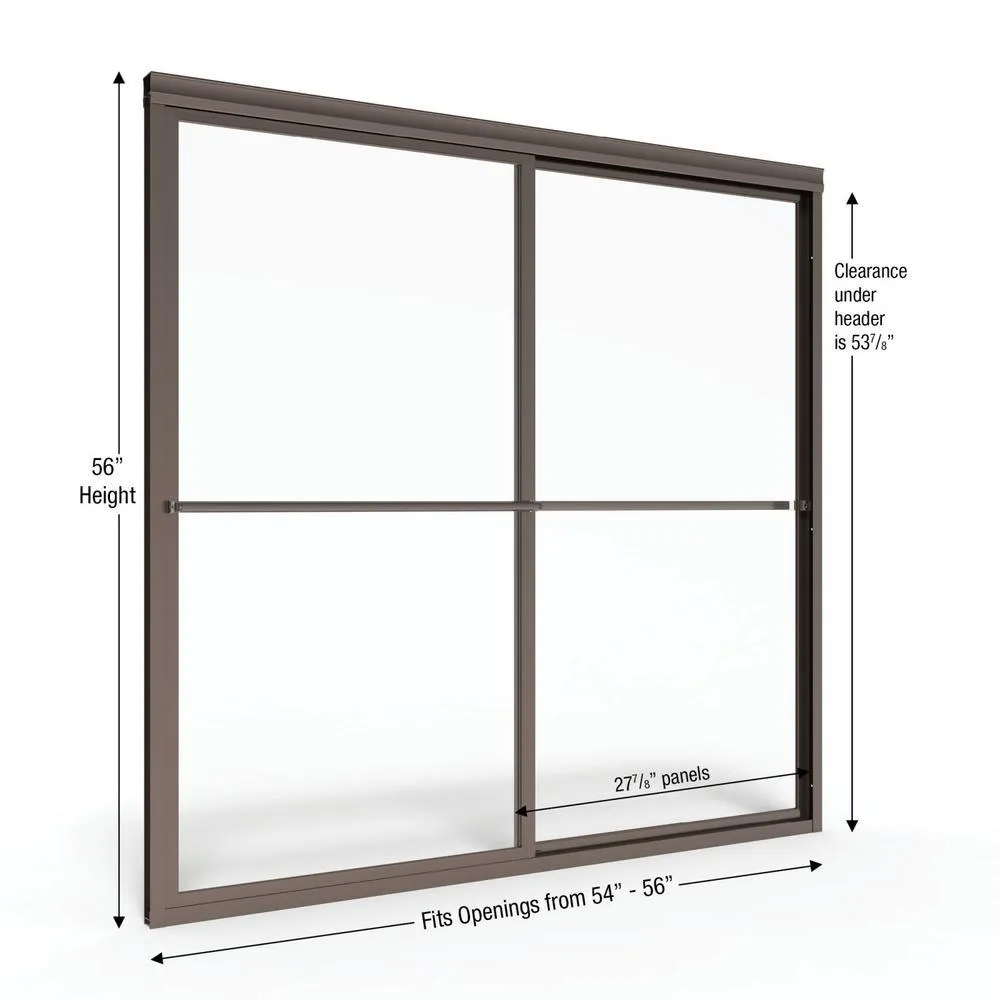 Deluxe 56 in. x 56 in. Framed Sliding Tub Door in Oil Rubbed Bronze, photo 2 of 10
