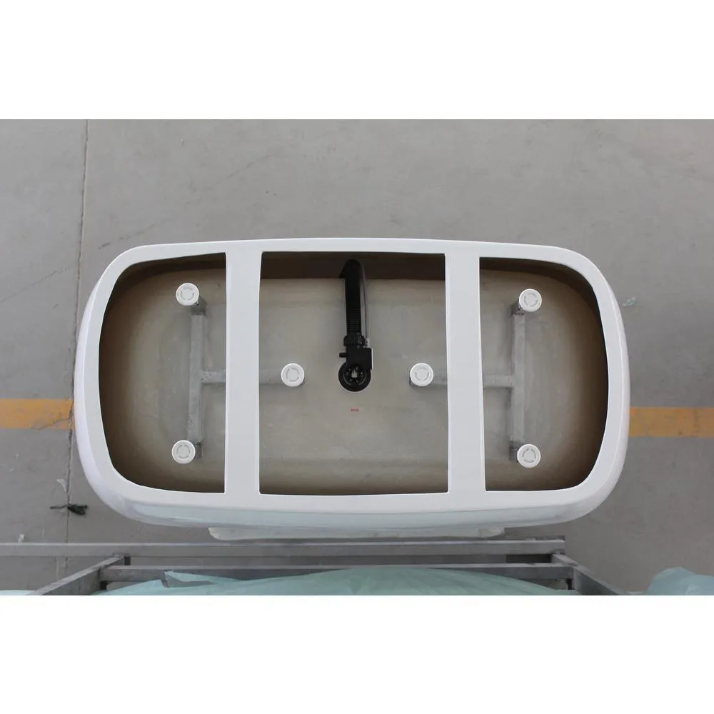 Toulon 59 in. Acrylic Flatbottom Freestanding Bathtub in White, photo 7 of 8