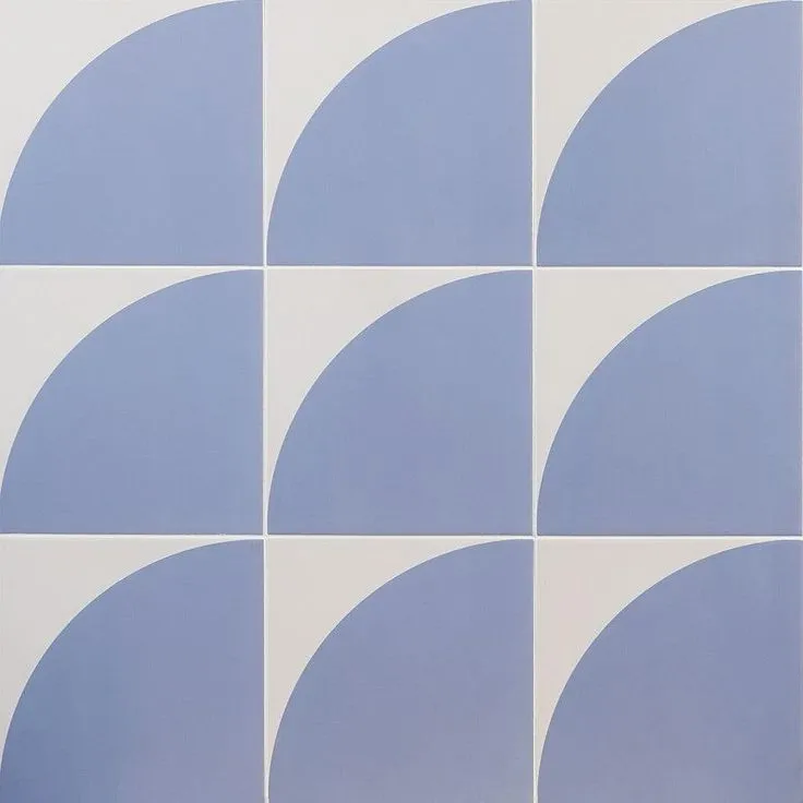 Bond Tile Victoria Crescent Blue 8 in. x 8 in. Matte Porcelain Wall Tile (9 Pieces, 3.87 Sq. Ft. / Case), photo 3 of 6