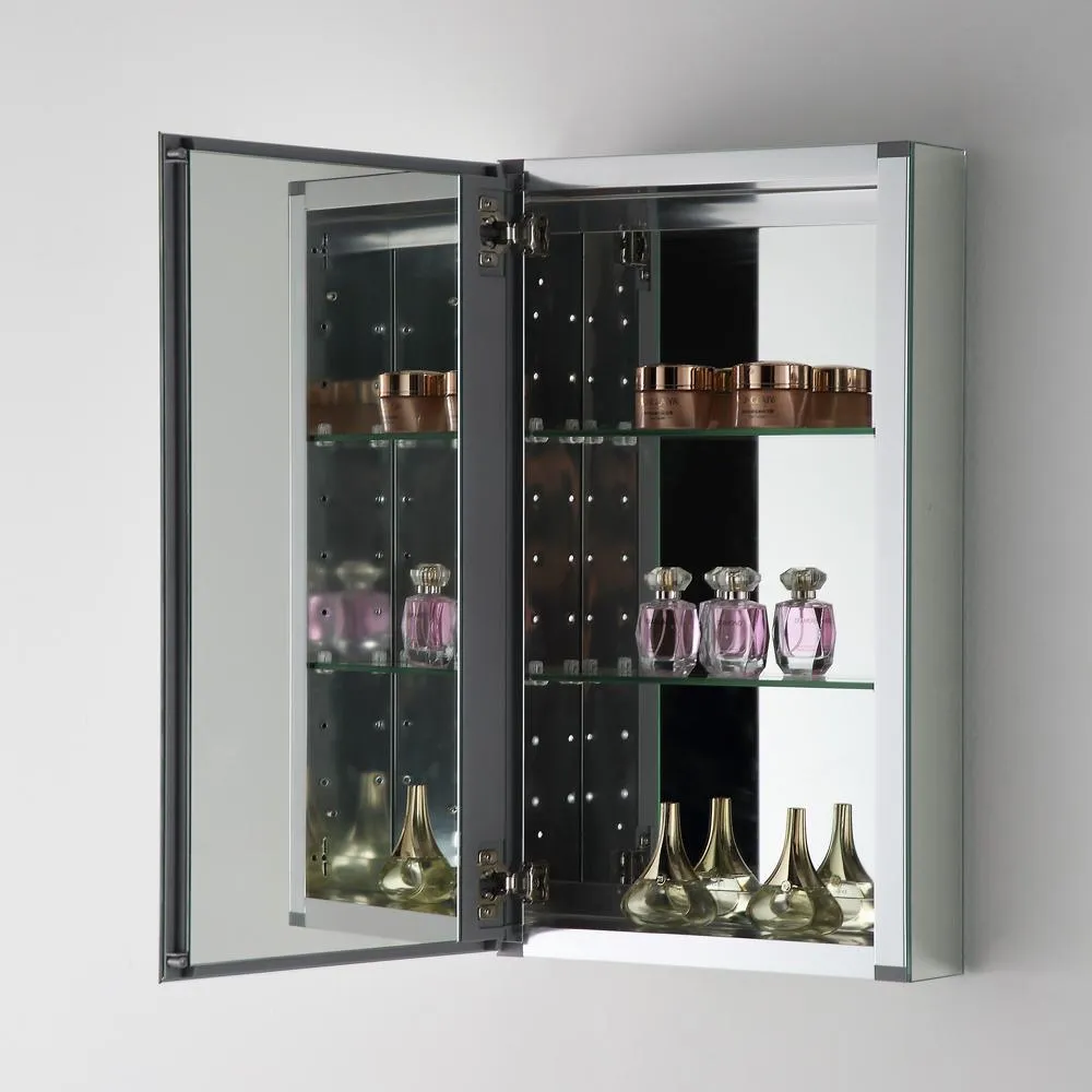 Fresca 15 in. W x 52 in. H x 5 in. D Frameless Recessed or Surface-Mounted Bathroom Medicine Cabinet, photo 4 of 5