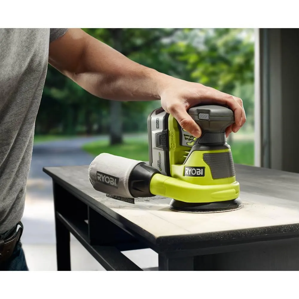 RYOBI 18V ONE+ Cordless 18-Gauge Brad Nailer and 5 in. Random Orbit Sander Combo Kit with (1) 1.5 Ah Battery and Charger, photo 11 of 14