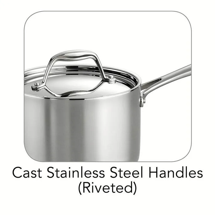 Tramontina Gourmet Tri-Ply Clad 2 qt. Stainless Steel Sauce Pan with Lid, photo 3 of 5