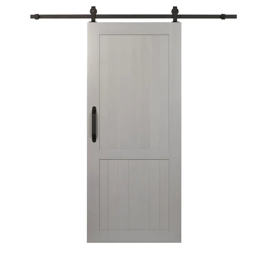 Pinecroft 36 in. x 84 in. Millbrooke White H Style Ready to Assemble PVC Vinyl Sliding Barn Door with Hardware Kit, photo 13 of 13