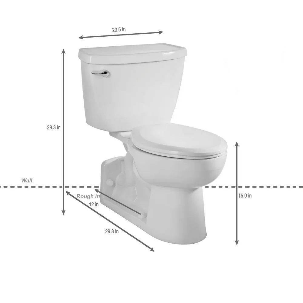 Yorkville FloWise Pressure-Assisted 4 in. Rough-In 2-piece 1.1 GPF Single Flush Elongated Toilet in White, photo 3 of 3