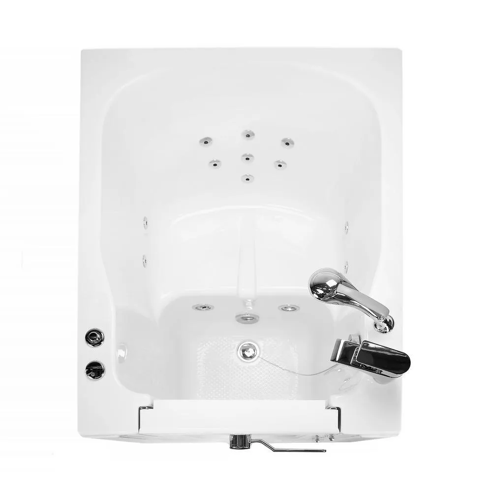 Ella Front Entry 32 in. x 40 in. Acrylic Walk-In Whirlpool Bathtub in White with Left Outward Swing Door, Fast Fill & Drain, photo 5 of 5