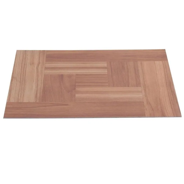 TrafficMASTER Brown Wood Parquet 12 in. x 12 in. Peel and Stick Vinyl Tile Flooring (30 sq. ft. / case), photo 2 of 3