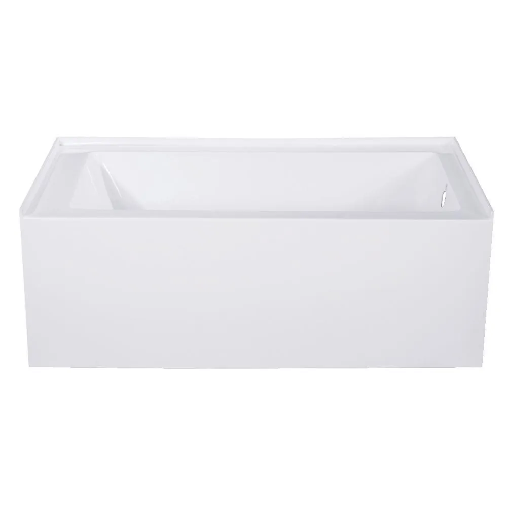 Aqua Eden Jenny 54 in. Acrylic Left-Hand Drain Rectangular Alcove Bathtub in White, photo 9 of 9