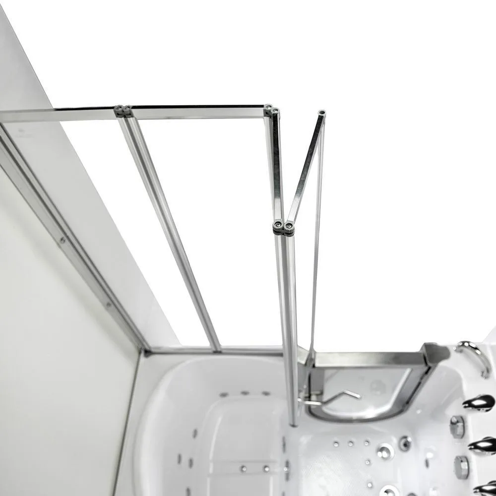 Ella Elite 52 in. Walk-In Whirlpool and Air Bath Bathtub, White, Left Door with Fast Fill Faucet, Dual Drain & Shower Screen, photo 3 of 16