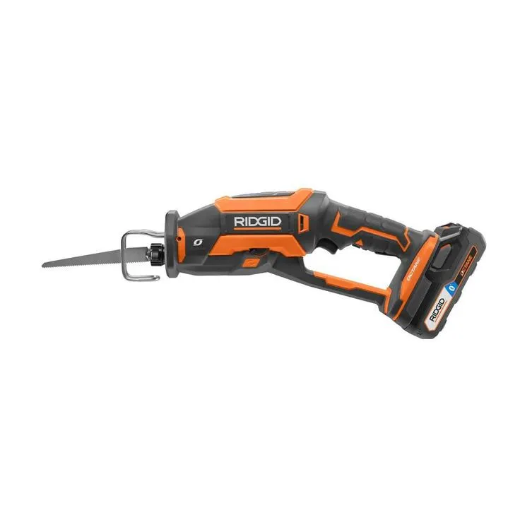 RIDGID 18-Volt OCTANE Cordless Brushless One-Handed Reciprocating Saw Kit with (1) OCTANE Bluetooth 3.0 Ah Battery and Charger, photo 2 of 11