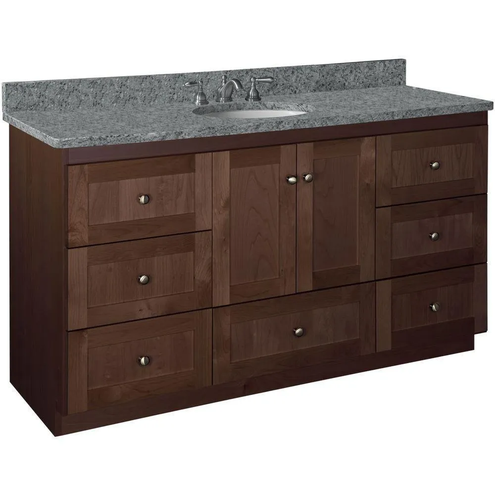 Shaker 42 in. W x 21 in. D x 34.5 in. H Vanity Cabinet Only in Natural Alder, photo 25 of 47