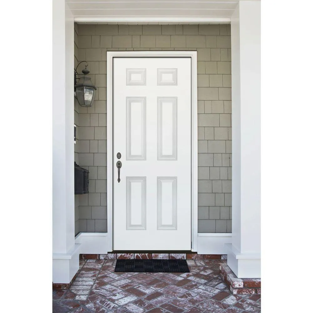 Steves & Sons 42 in. x 80 in. Premium 6 Panel Primed White Steel Prehung Front Door, photo 2 of 17