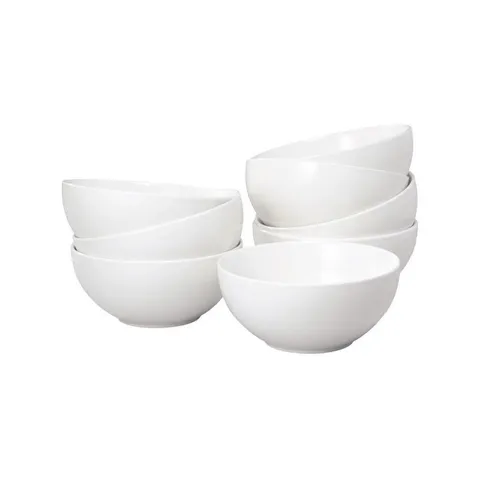Basic White Stoneware Bowl (Set of 8)