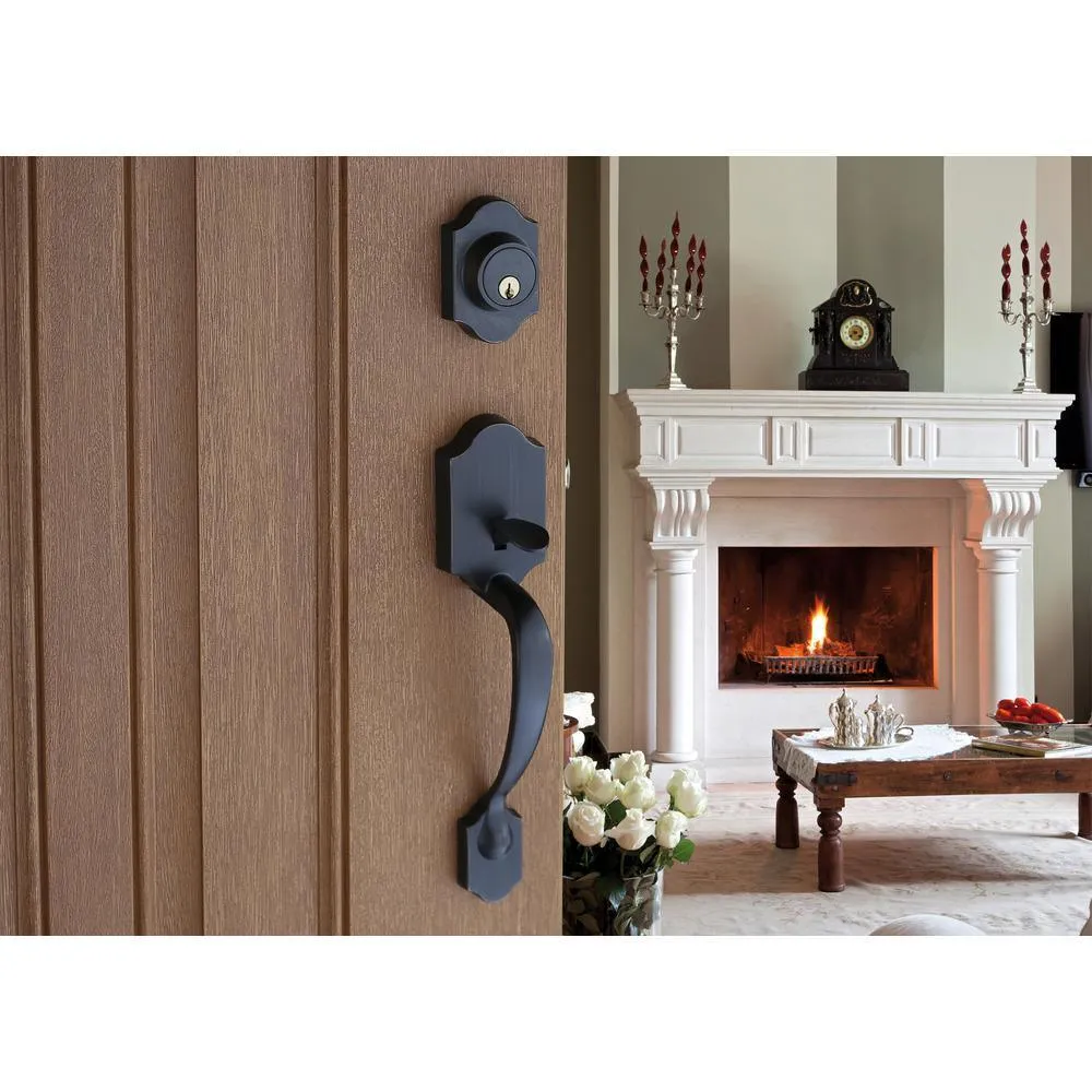 Soft Contemporary Tuscan Bronze Door Handleset with Left Hand Scandinavian Lever Trim, photo 5 of 5