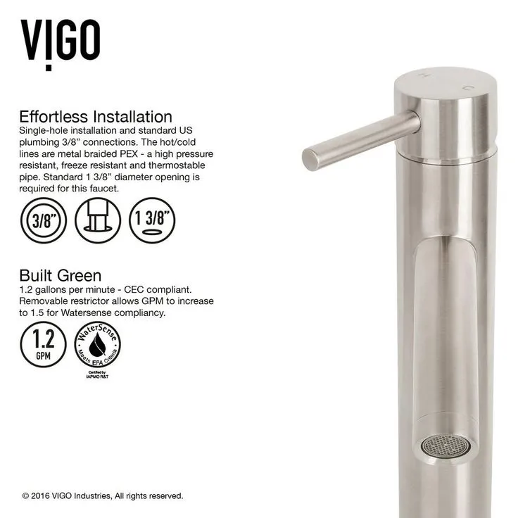 VIGO Glass Vessel Bathroom Sink in Clear Crystalline and Dior Vessel Faucet Set in Brushed Nickel, photo 6 of 11