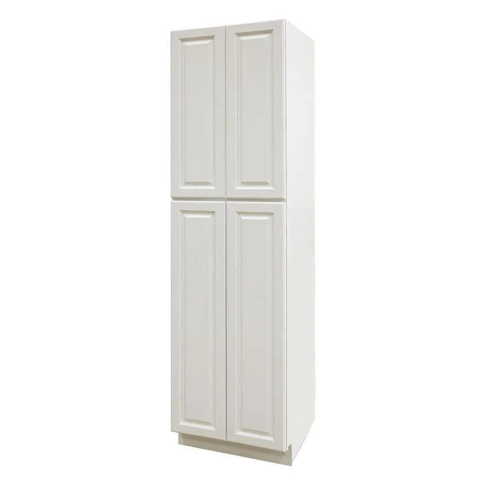 Newport Ready to Assemble 30x90x24 in. 4-Door Wall Pantry with Shelves in Classic White, photo 2 of 4
