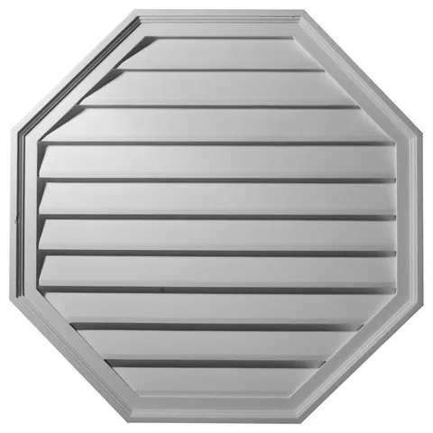 30 × 30 in Octagon Primed Polyurethane Paintable Gable Louver Vent