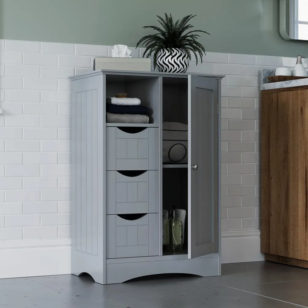Ashland 22 in. W x 32 in. H Bathroom Linen Storage Floor Cabinet in Gray, photo 2 of 7