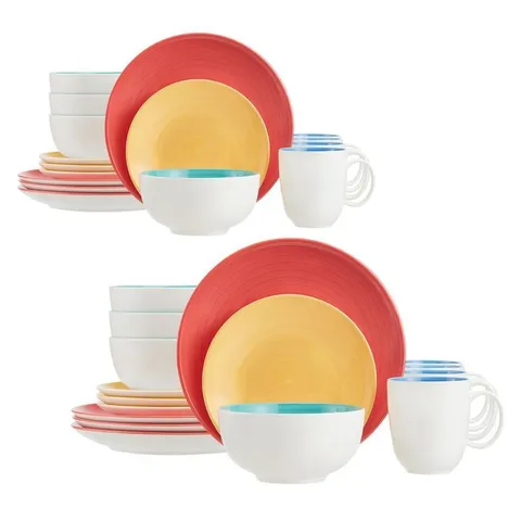 StyleWell 32-Piece Bright Mix & Match Stoneware Dinnerware Set