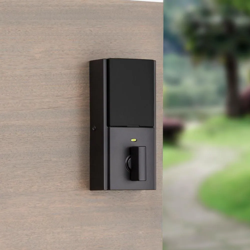 Kevo 2nd Gen Contemporary Square Matte Black Single Cylinder Touch-to-Open Bluetooth Smart Lock Deadbolt, photo 5 of 9
