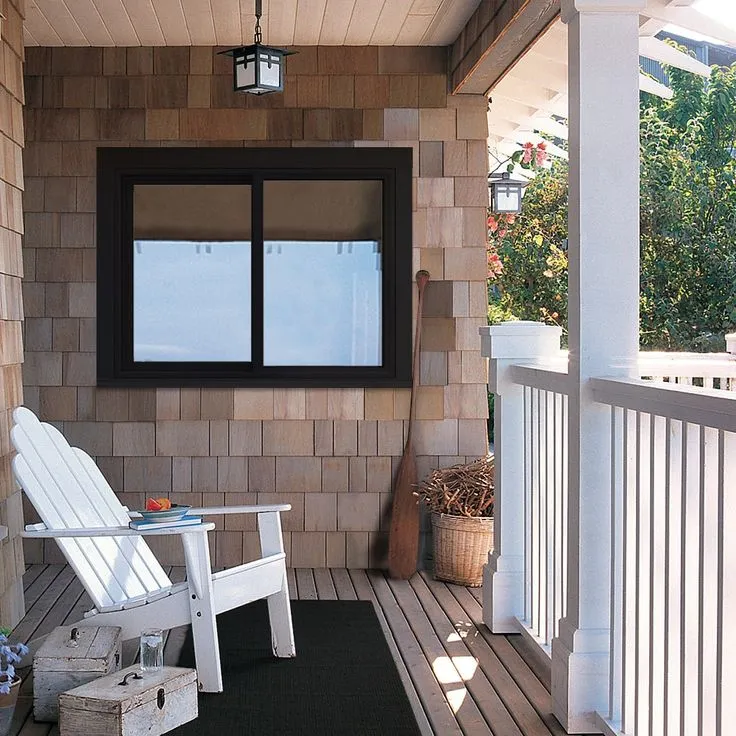 JELD-WEN FiniShield V-4500 35-1/2-in x 47-1/2-in x 3-in Jamb Left-operable Vinyl Black Sliding Window Full Screen Included, photo 7 of 8