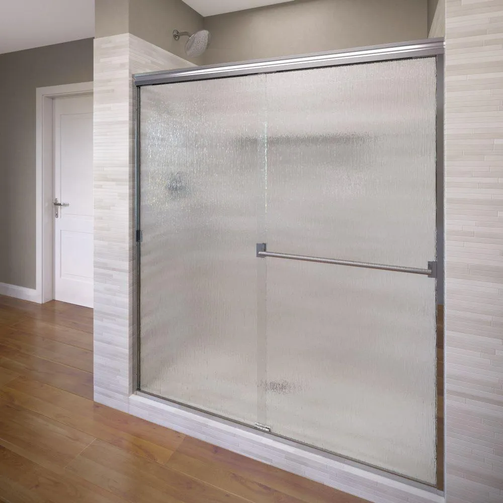 Classic 60 in. x 70 in. Semi-Frameless Sliding Shower Door in Oil Rubbed Bronze with Clear Glass, photo 18 of 19