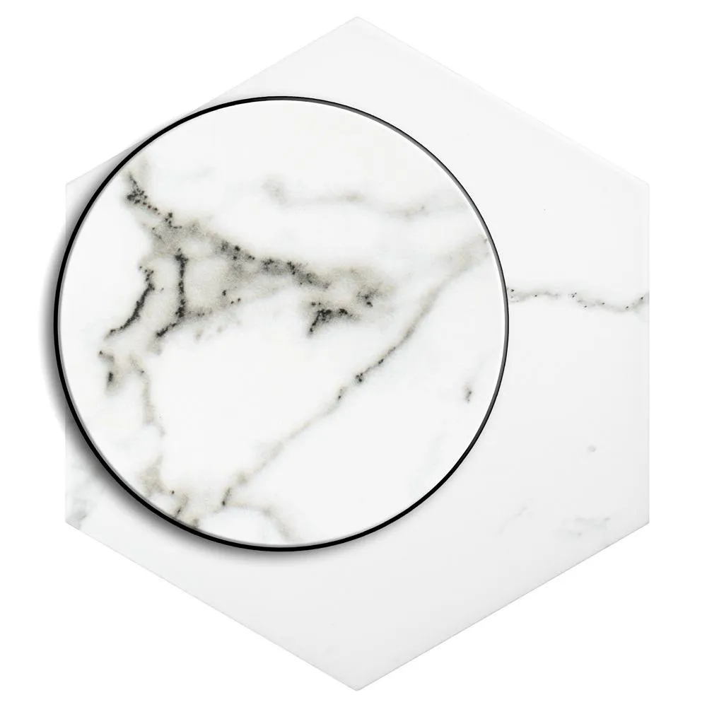 Merola Tile Timeless Calacatta Hex 8-5/8 in. x 9-7/8 in. Porcelain Floor and Wall Tile (11.56 sq. ft. / Case), photo 11 of 20