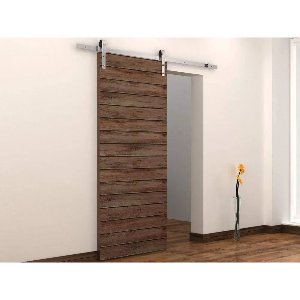 CALHOME 72 in. Stainless Steel Interior Modern Barn Door Closet Track and Hardware Kit, photo 3 of 6
