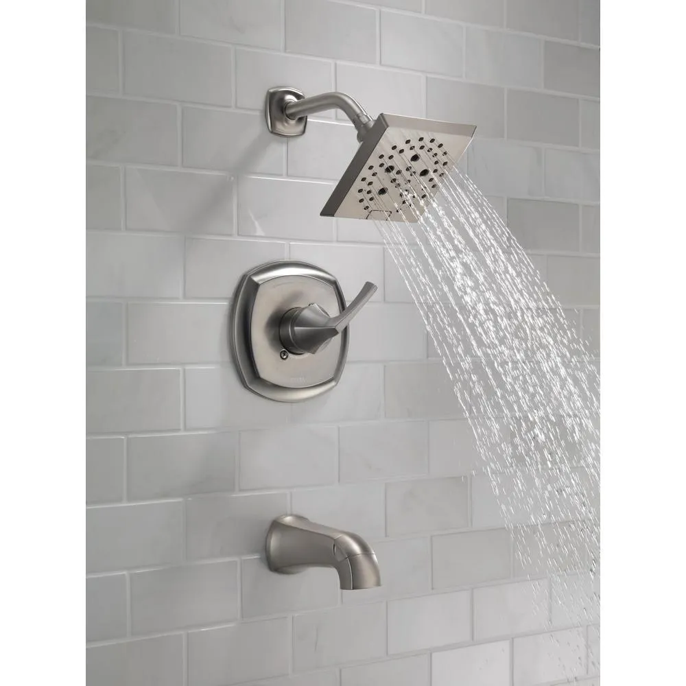 Portwood Single-Handle 5-Spray Tub and Shower Faucet with H2Okinetic in SpotShield Brushed Nickel (Valve Included), photo 6 of 16