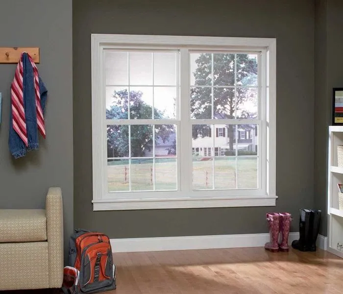 RELIABILT 105 Series New Construction 35-1/2-in x 47-1/2-in x 2-5/8-in Jamb White Vinyl Low-e Argon Single Hung Window with Grids Half Screen Included, photo 5 of 5