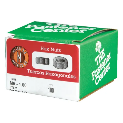 M6-1.00 mm Zinc-Plated Steel Metric Hex Nut, 100-Pack