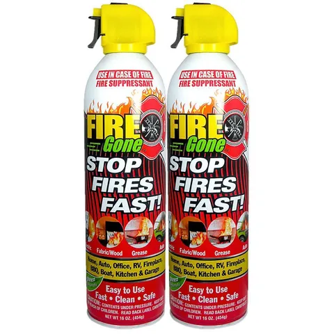 A:B:C Multiple Use Fire Extinguishing Spray Suppressant (2-Pack)