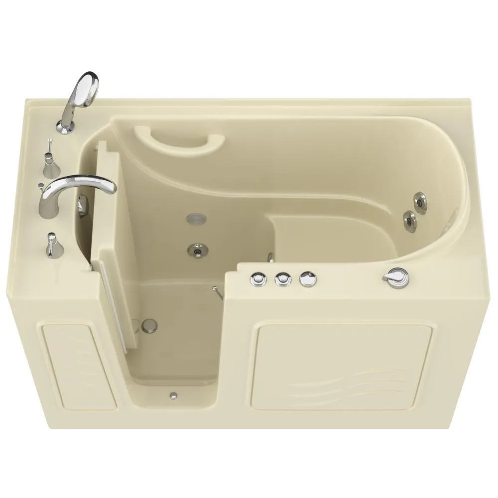 Universal Tubs HD Series 53 in. Left-Drain Quick-Fill Walk-In Whirlpool Bath Tub with Powered Fast Drain, White, photo 15 of 23