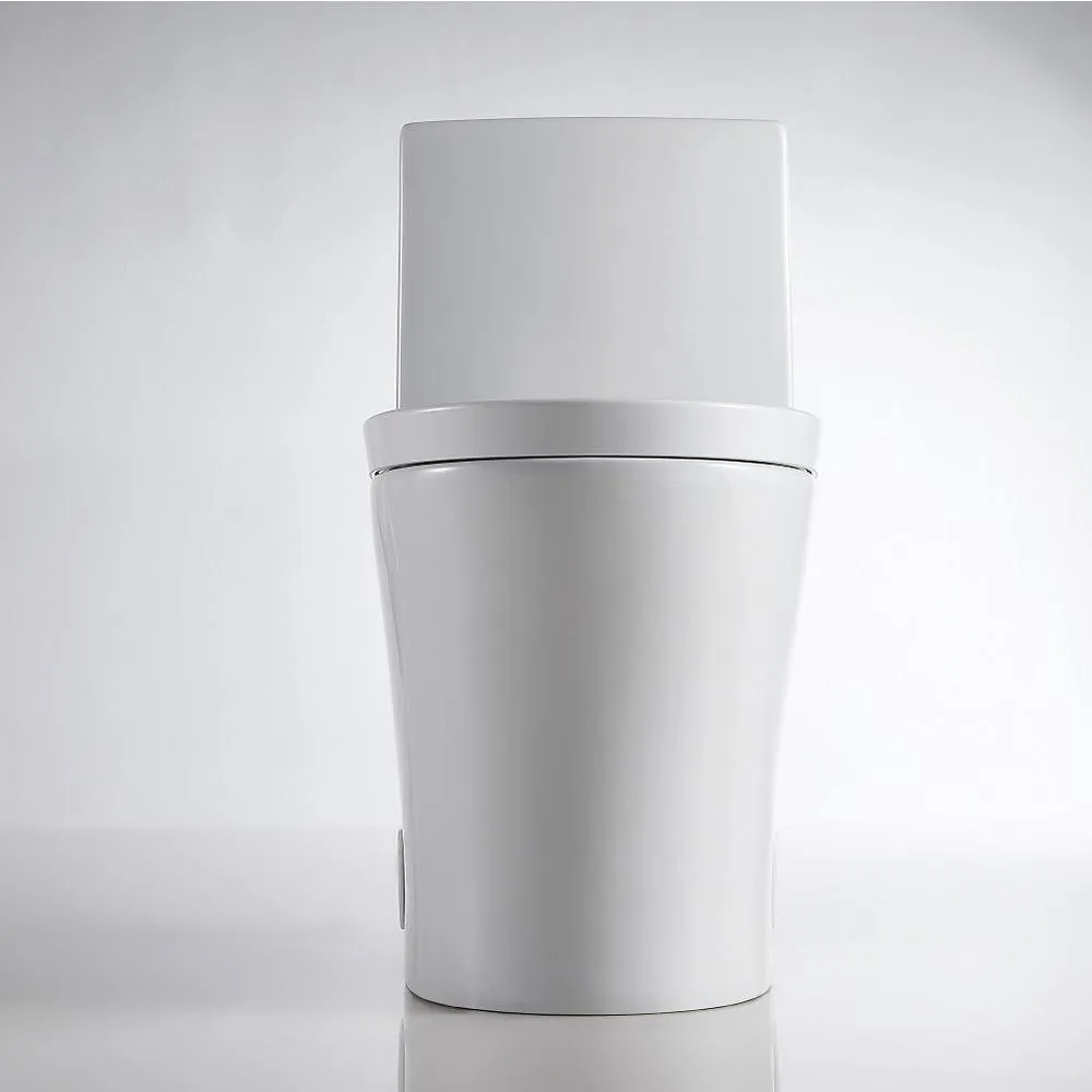 1-Piece 1.28 GPF Dual Flush High Efficiency Elongated Toilet in White, Seat Included, photo 4 of 7