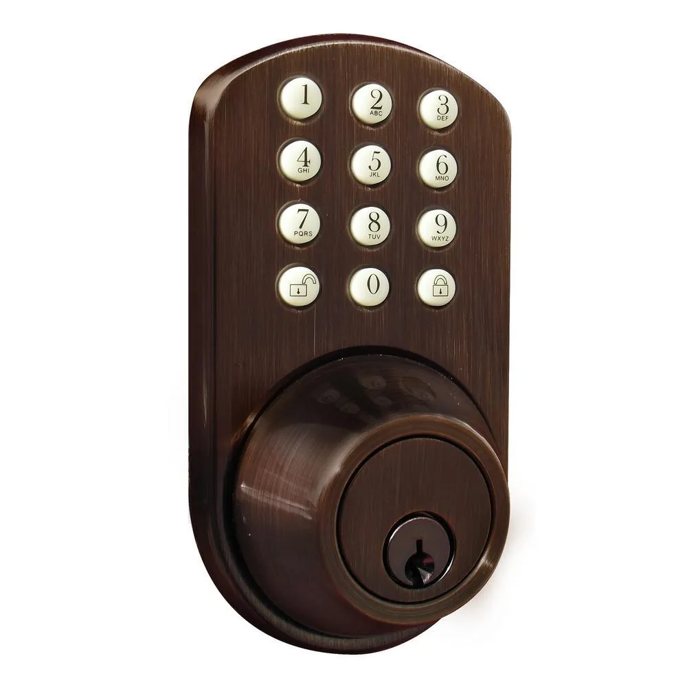 Satin Nickel Single Cylinder Electronic Touch Pad Deadbolt with Back-Lit Keypad, photo 8 of 11
