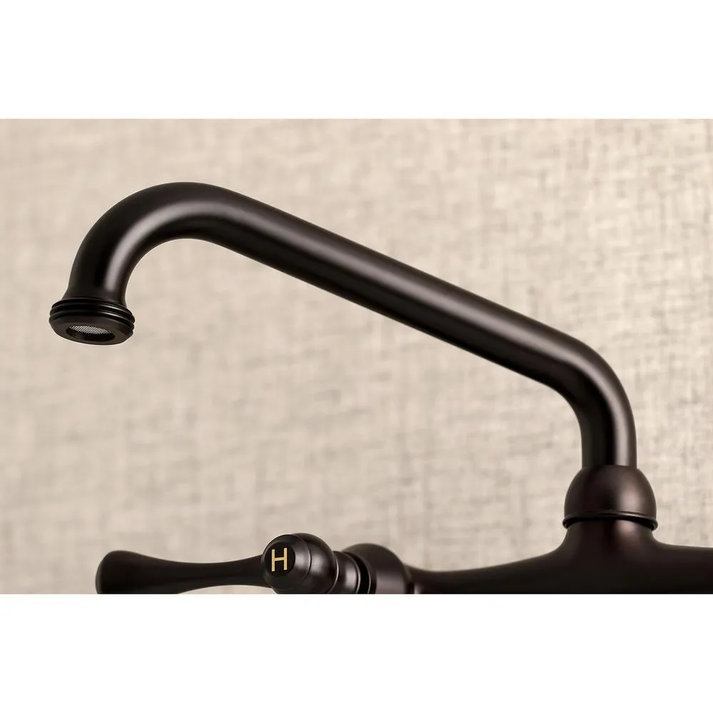 Kingston Brass Kingston Adjustable Center 2-Handle Wall-Mount Laundry Faucet in Oil Rubbed Bronze, photo 3 of 7