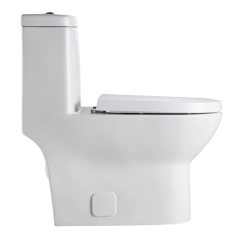 Boyel Living 0.8 GPF/1.28 GPF Dual Square Shape Flush Elongated Toilet Square Only in White, photo 2 of 5