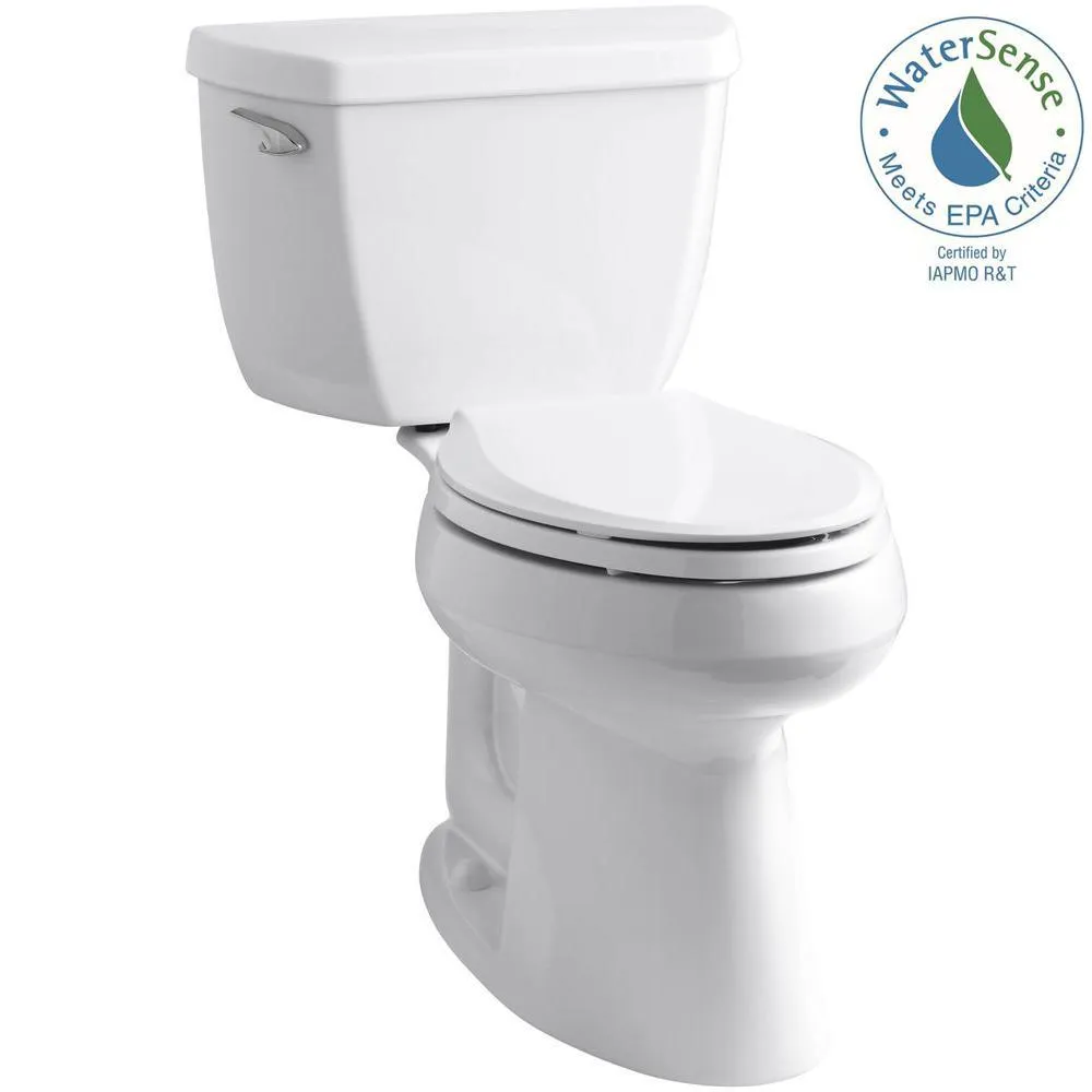 Highline Classic Comfort Height 10 in. Rough-In 2-Piece 1.28 GPF Single Flush Elongated Toilet in White, photo 8 of 11