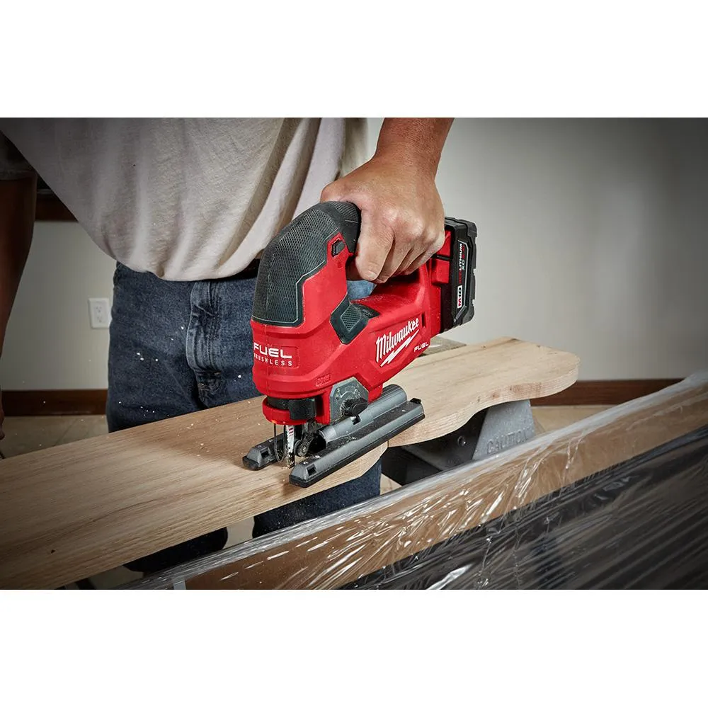 M18 FUEL 18-Volt Lithium-Ion Brushless Cordless Jig Saw (2-Tool) with (2) 6.0Ah Batteries, photo 10 of 13