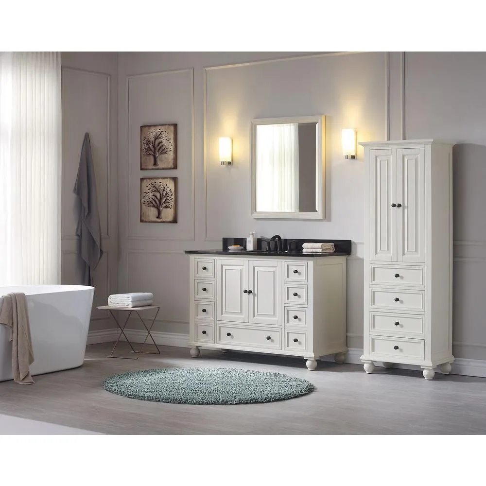 Thompson 24 in. W x 68 in. H x 16 in. D Bathroom Linen Storage Cabinet in French White, photo 3 of 4