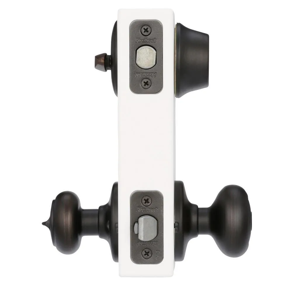 Kwikset Cove Venetian Bronze Exterior Entry Door Knob and Single Cylinder Deadbolt Combo Pack, photo 5 of 7