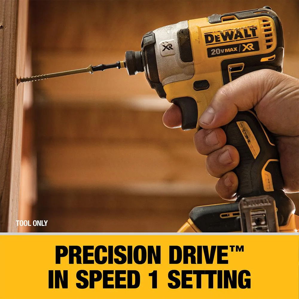 DEWALT 20-Volt MAX XR Lithium-Ion Cordless Brushless 1/4 in. Cordless 3-Speed Impact Driver with (2) Batteries 4Ah and Charger, photo 7 of 16