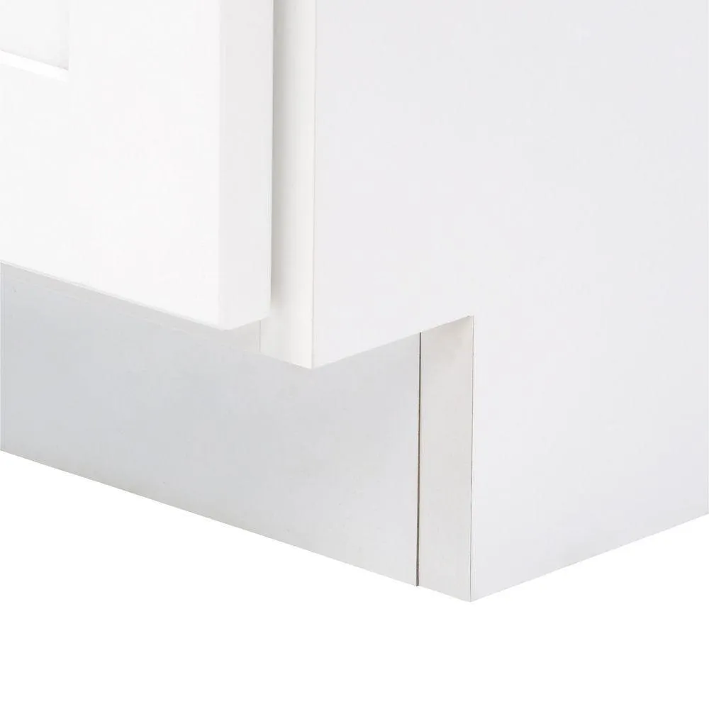 Shaker 60 in. W x 21 in. D x 34.5 in. H Vanity for Double Basins Cabinet Only in Satin White, photo 7 of 19