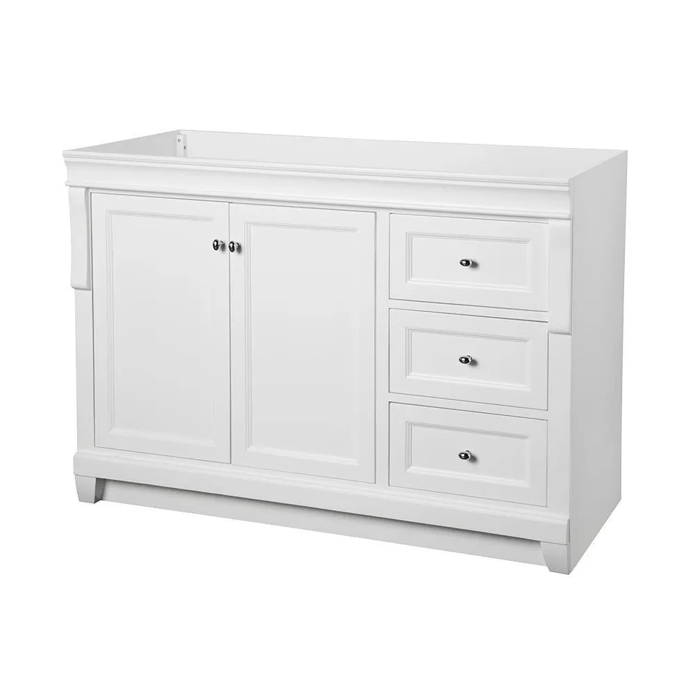 Naples 48 in. W Bath Vanity Cabinet Only in Distressed Grey with Left Hand Drawers, photo 28 of 30